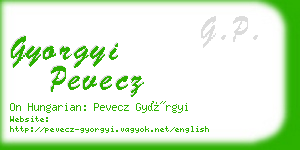 gyorgyi pevecz business card